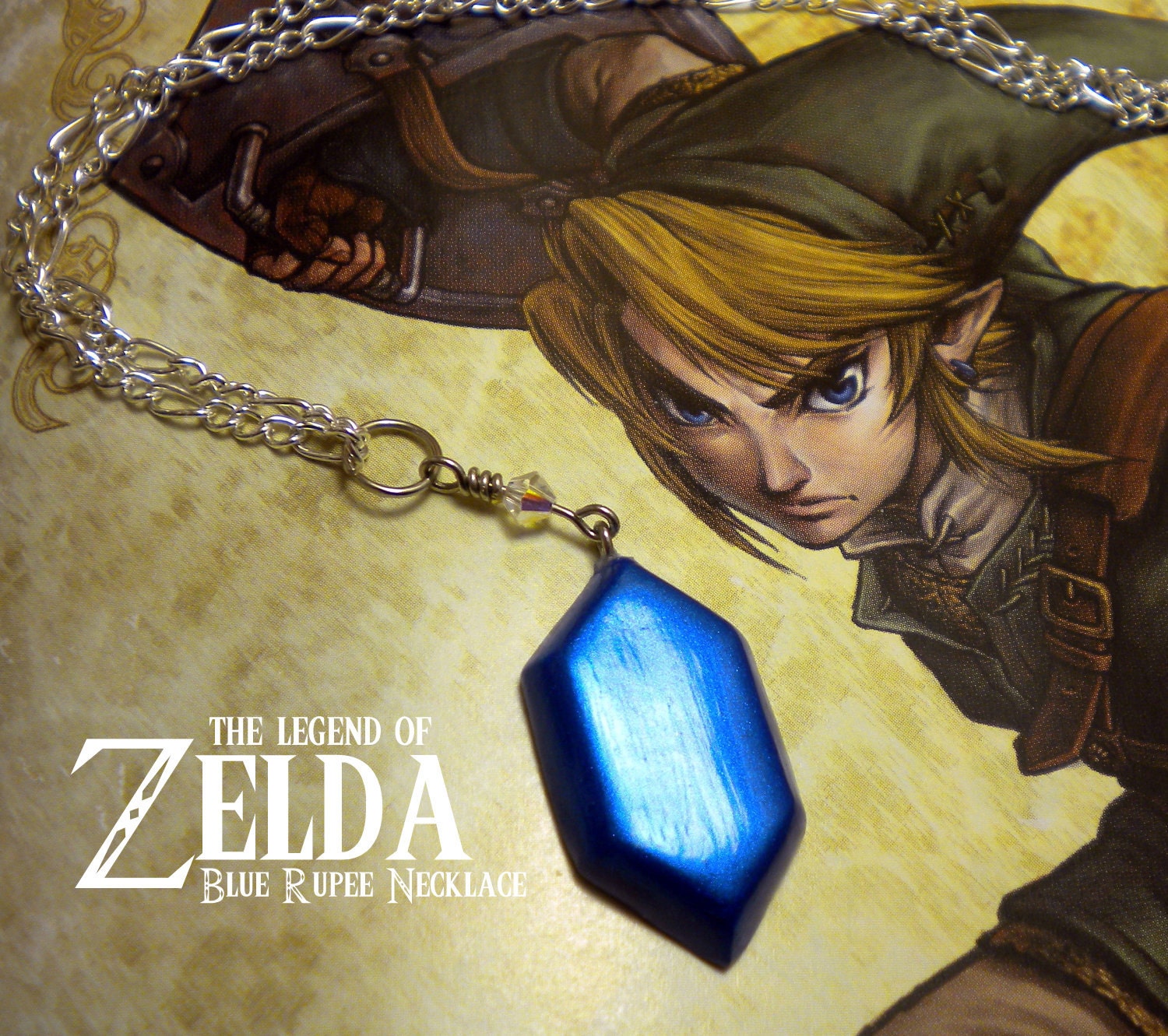 Blue Rupee Necklace - Legend of Zelda - Nintendo - A Portion of the Proceeds Go To Charity