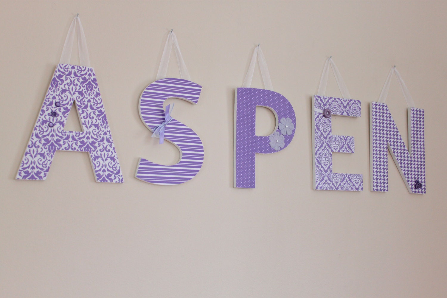 Custom Wall Letters-Perfectly Purple Theme-Nursery letters, wooden letters, room decor