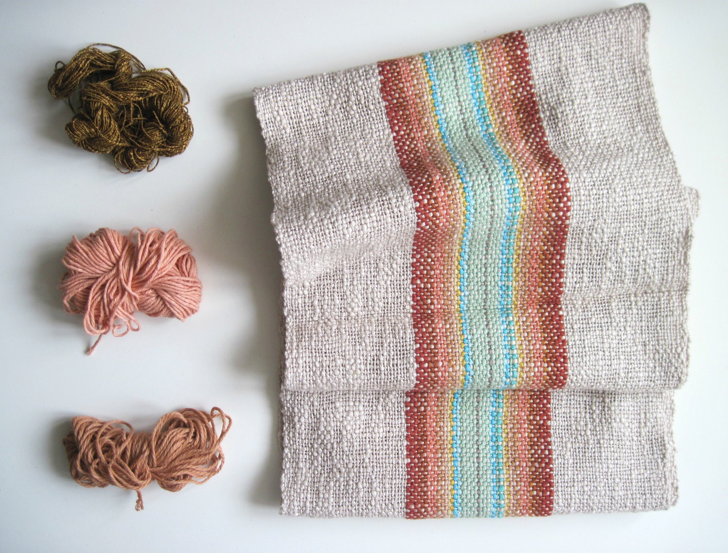 Handwoven Canyon Scarf featuring Cotton and Multi-Öko fibers