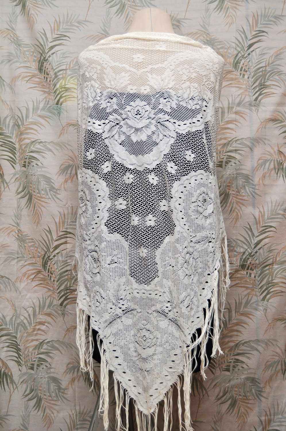 Vintage Lace Shawl Victorian Boho Style Wedding or Prom