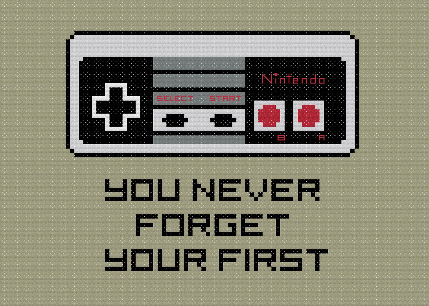 You Never Forget - Nintendo - PDF Cross-stitch Pattern - INSTANT DOWNLOAD