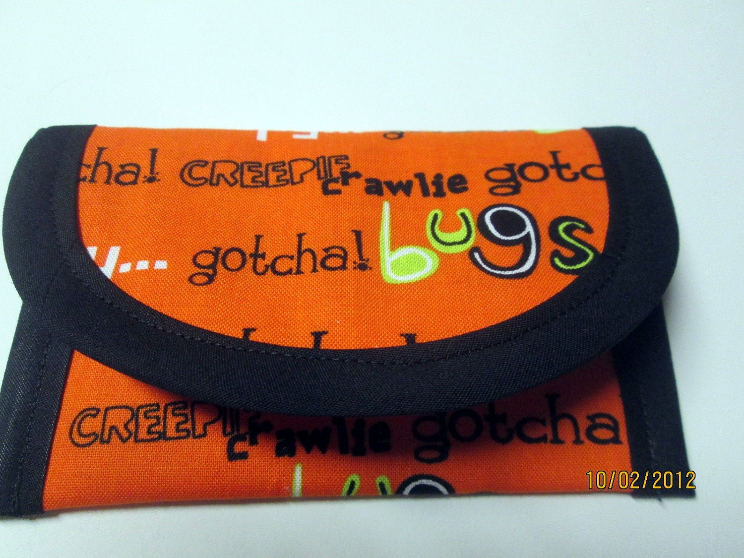 Halloween words Bugs Gotcha, Splat, Creepy 5 x 3 great for Goody Bag, Gift Card Wallet, Clutch, sewinggramMax