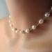 Keshi Pearl Necklace, White Natural Genuine Freshwater, Classic Choker, Elegant Bridal Wedding, Sterling Silver Jewelry, Free Shipping