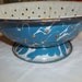 Vintage Blue Graniteware Enamelware Colander