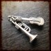 Antique French Miniature Music instrument guitar and trumpet Medal Pendant - Vintage Jewelry charm from France