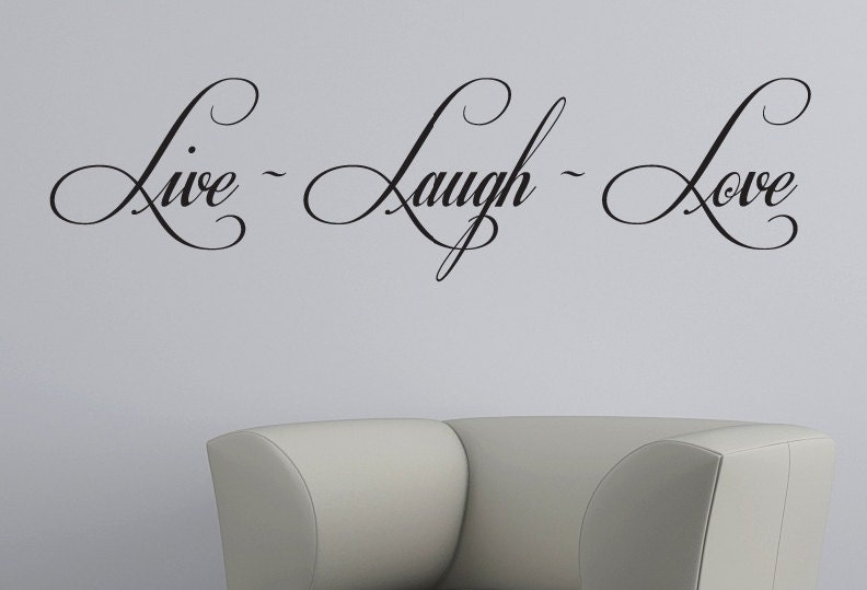 Items similar to Live Laugh Love wall decals art mural quote lettering living room stickers