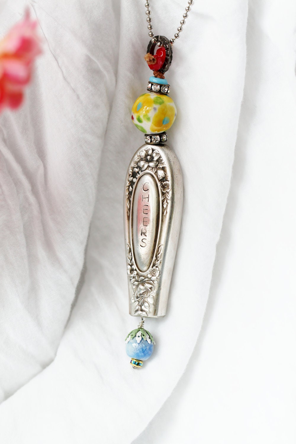 Sterling plated antique knife pendant