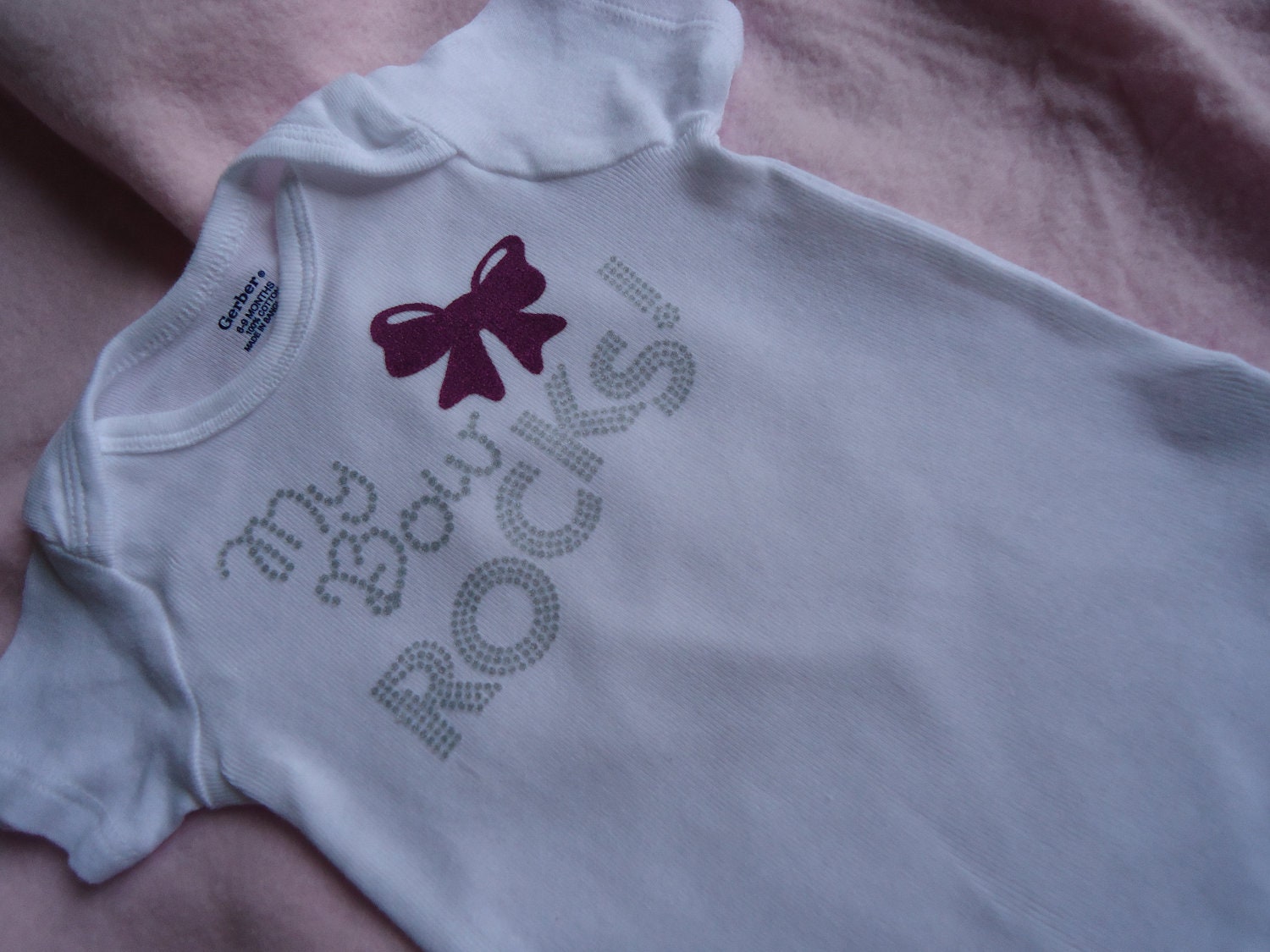 My Bow ROCKS Baby Girl Onesie