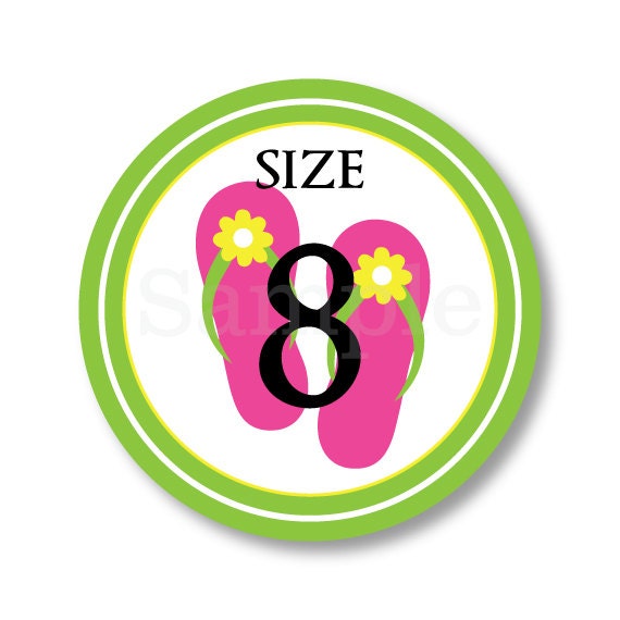 Custom Size Stickers for Wedding Flip Flop Basket Il_570xn
