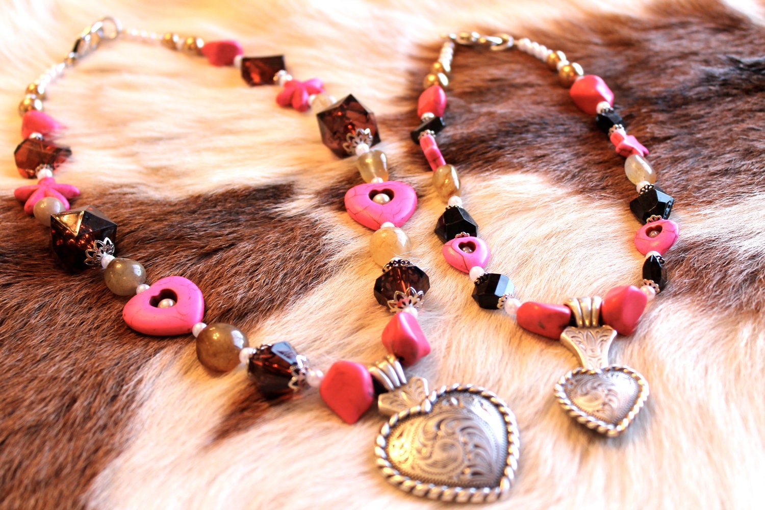 Mother and Daughter Matching Cowgirl Chunky Concho Necklaces