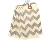 Gray Chevron Gift Tags Set of 6 Handmade Packaging Gift Wrap Scrapbooking Wedding Place Cards Wish Tree Tags Merchandise Tags