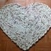 Hand Crocheted Country Heart Rag Rug - Scalloped edge - Ivory,Moss Green,Burgandy
