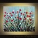 Original large painting on canvas modern abstract red tulip flowers acrylic SALE
