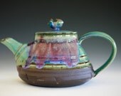Purple Rain Teapot, Handmade Stoneware Teapot