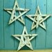 Three Primitive Weathered White Shabby Chic Stick Stars