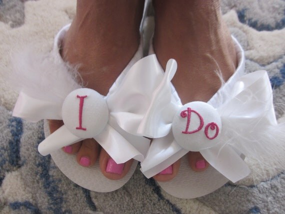 Flip FlopWedges for Bride. Beach Weddings.Wedding by RocktheFlops