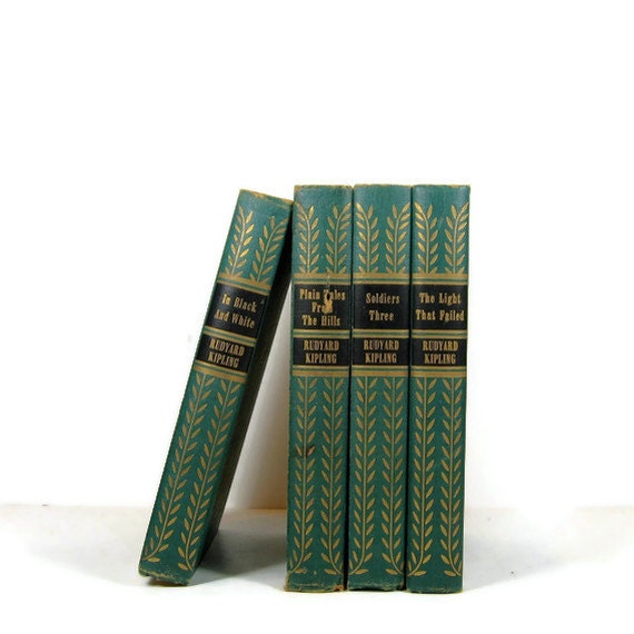 Vintage Green Decorative Books