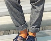 Hand dyed BLUE canvas shoes