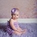 lavender petti romper with headband