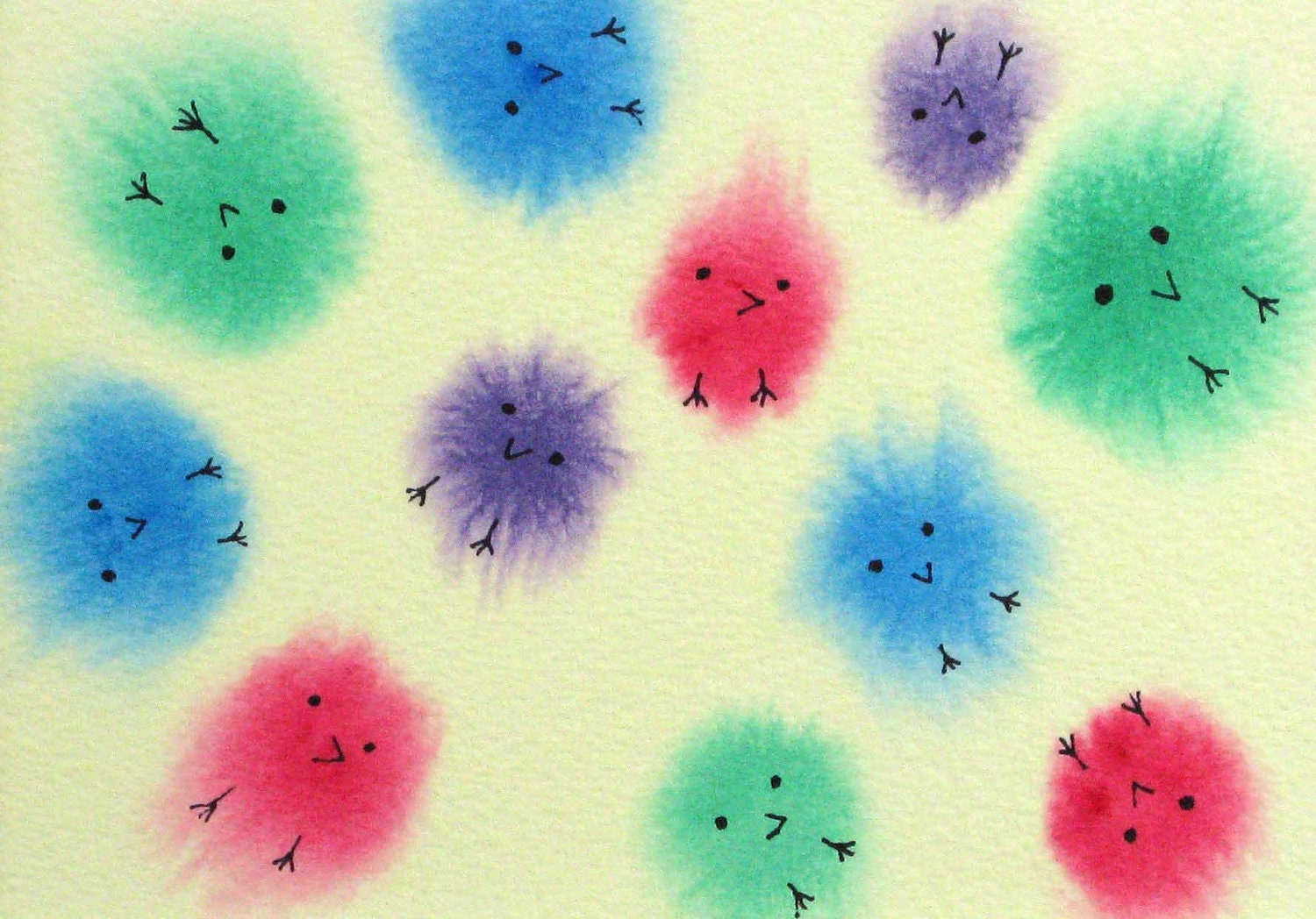 Bird Flu - Watercolor Painting of Avian Flu Virus
