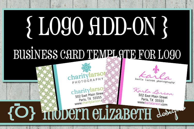 Business Card Template add-on to go with any logo purchased from Modern Elizabeth