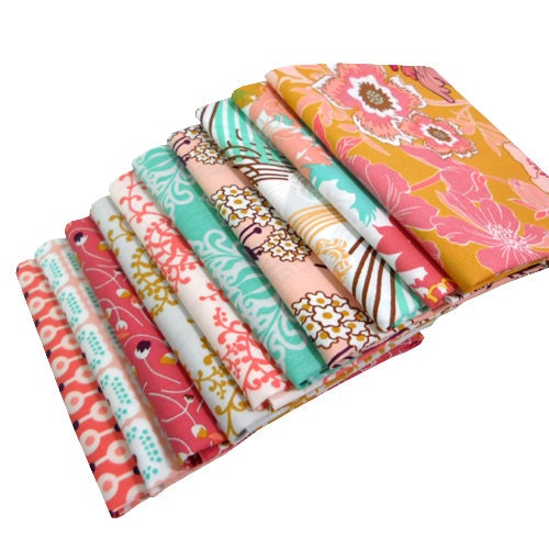 Art Gallery Fabrics - Summerlove by Patricia Bravo - Fat Quarter Bundle - Sunkissed Palette