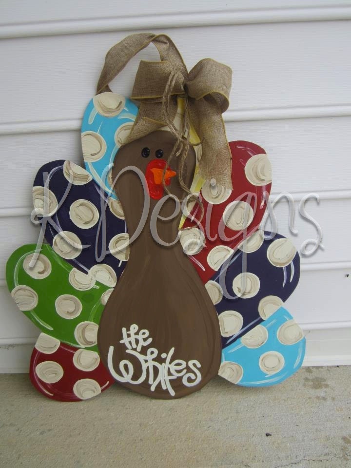 The ORIGINAL polka dot Turkey - Thanksgiving door hanger