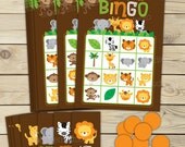 Safari Animals Printable Bingo Game for Birthday or Baby Shower - Instant Download Il_170x135