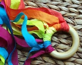PERSONALIZED Silk Hand Kite, Waldorf Whirligig Rainbow TOY