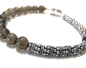 Asymmetrical Bracelet Smoky Quartz Sterling Silver