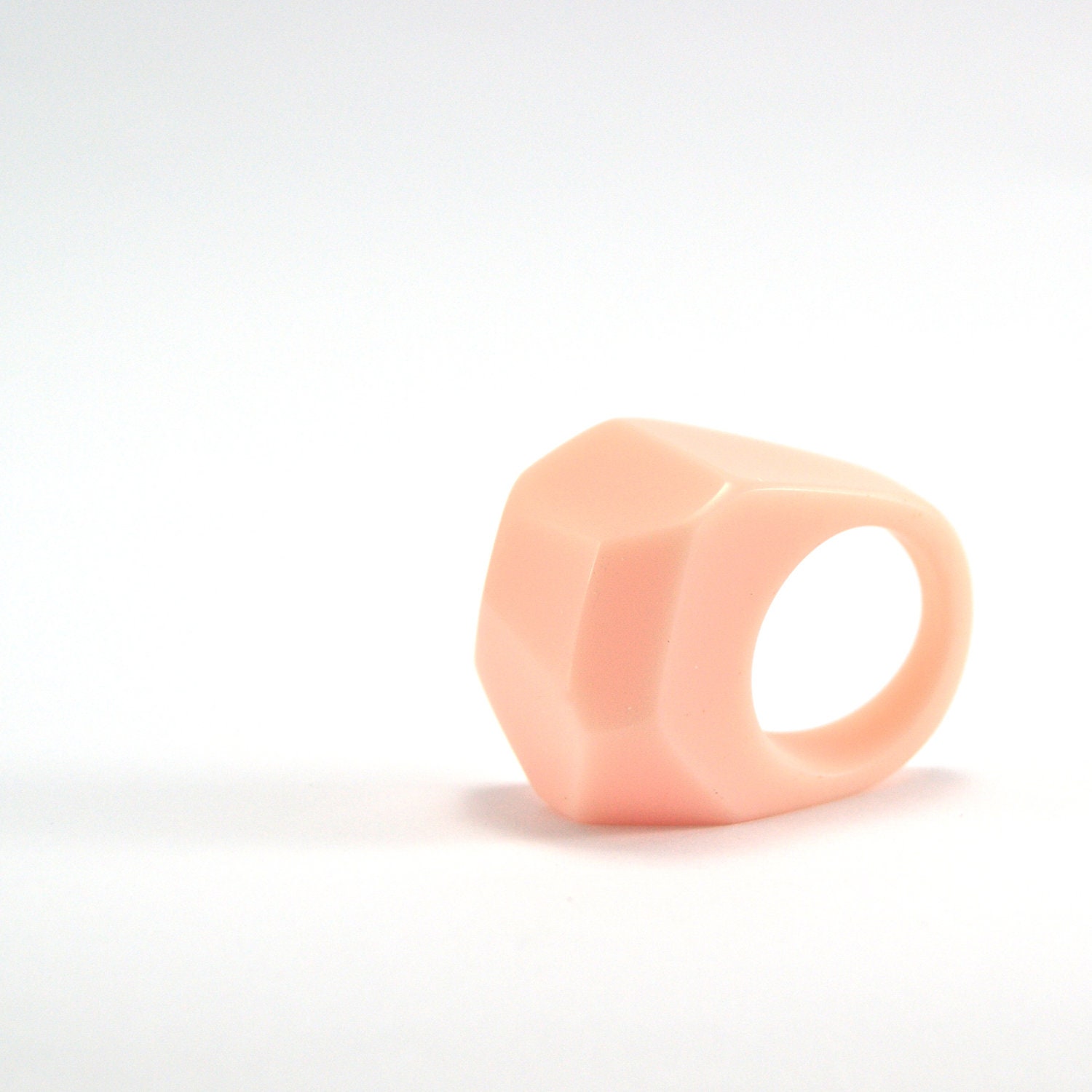 custom listing for suzanne. facet resin ring in blush.