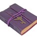Purple Leather Journal with Tea Stained Pages