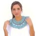 Hairpin crochet collar- pelerine  Cambridge Blue color with  red line