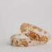 size 8 thin multifaceted eco resin ring pale rose with gold flakes -