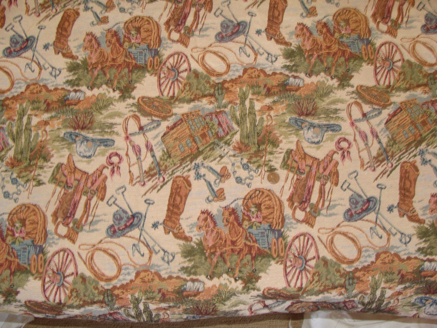 36 x 54 Western Cowboy Juvenile Child Cotton Tapestry fabric Novelty quilt dressmaking  36 x 54