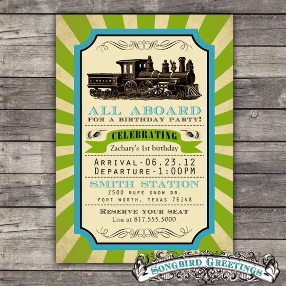 DIY Printable train birthday invitation--customizable Il_170x135