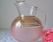 Vintage Glass Pitcher 1950s