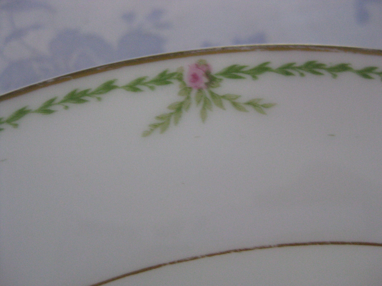 SALE Set of 4 Antique Limoges Haviland France GDA Plate Tiny Pink Roses Border 9.75 Dinner Plate