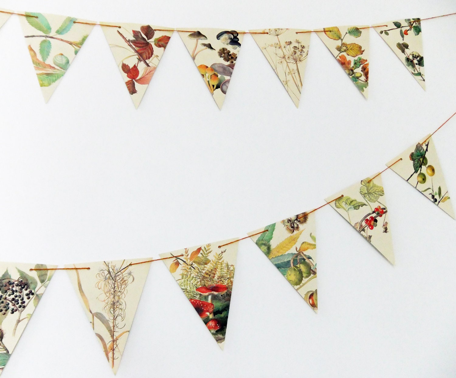 Autumn bunting - fall bunting - fall garland - Paper Garland - Upcycled Paper Bunting - wedding decor