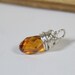 1 Sterling silver wrapped pendant orange faceted teardrop crsytal Thebeadtriss READY to SHIP OOAK