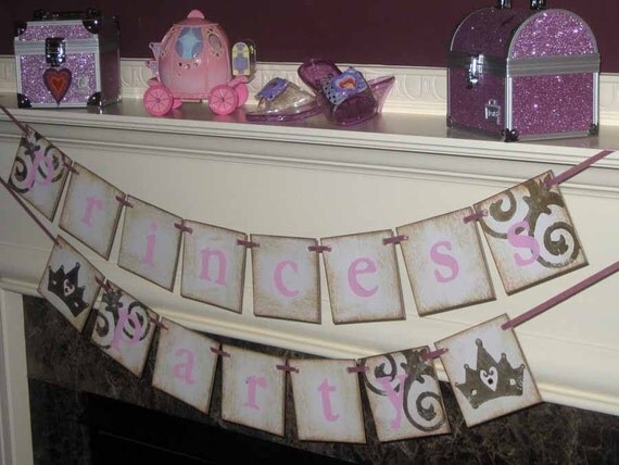Young Marie Antoinette Princess Party Double Banner Garland Vintage Sign Fairy Tale Party