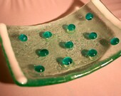 Teal Fused Glass Soap Dish, SRA Z19