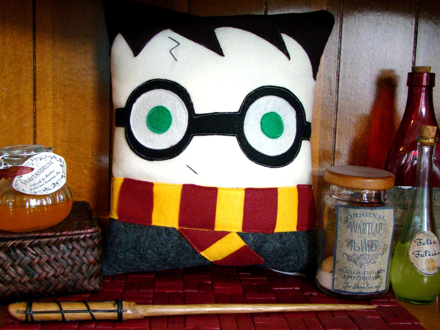 Harry Potter pillow, plush, decoration inspired by Harry Potter