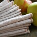4 Natural Linen Napkins - Pure Linen Eco Cloth, Oatmeal w/Double-Stitch // Choice of Single Accent Color