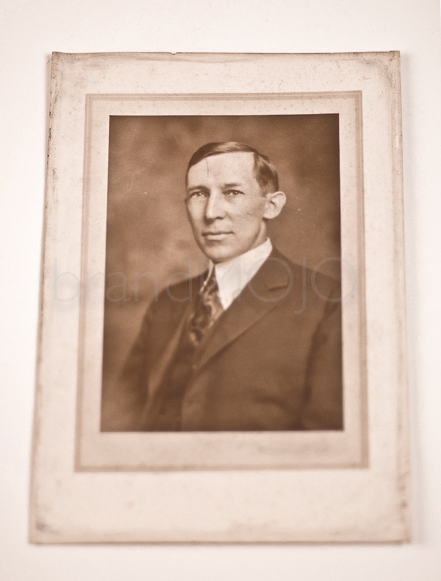 Boyd - original vintage photograph dapper distinguished gentleman portrait cottage decor 1900s men's decor suit and tie debonair