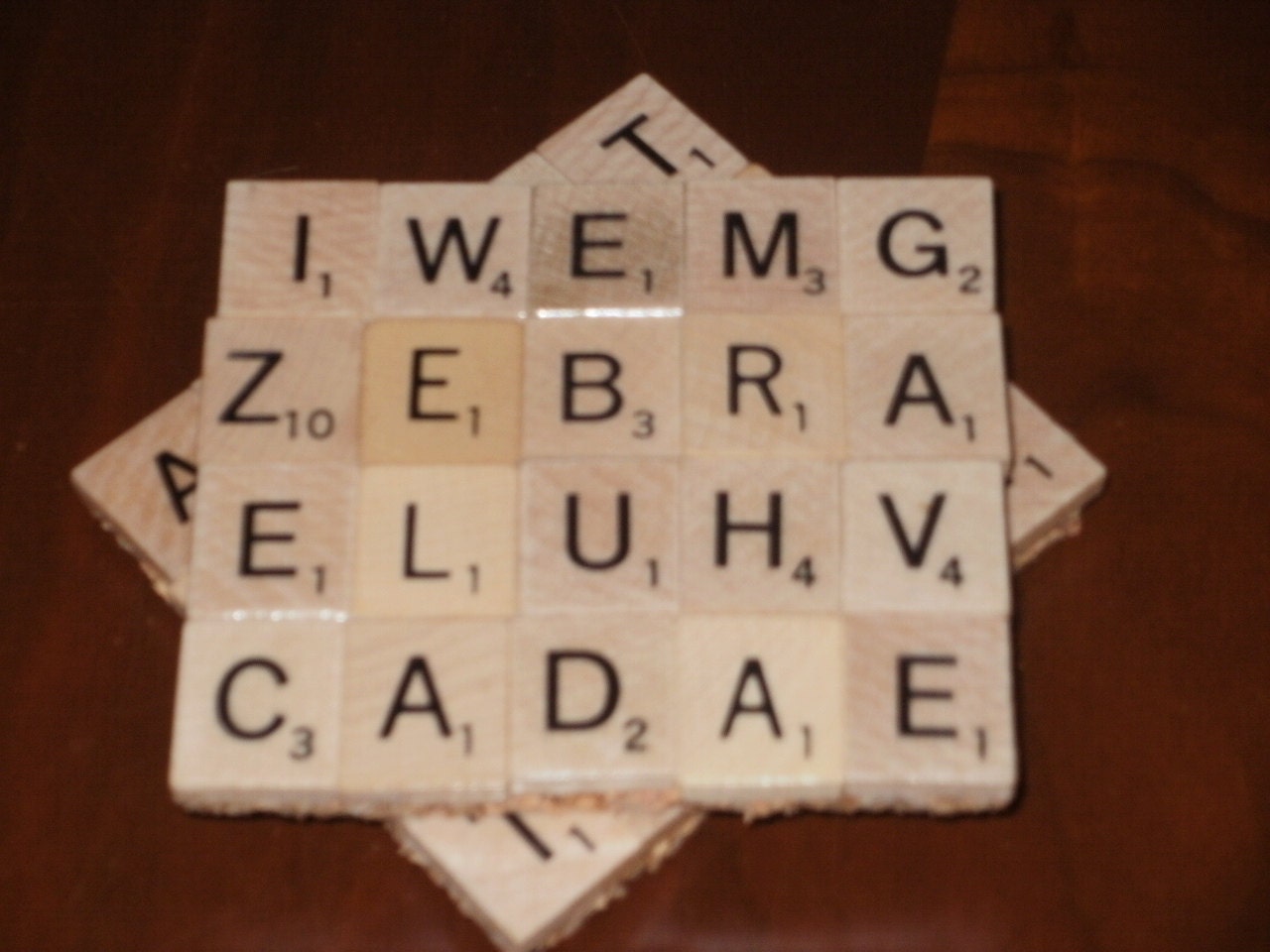 Scrabble Coasters...Set of 2...Made with 40 Scrabble Tiles...Full Cork Bottoms...FREE SHIPPING