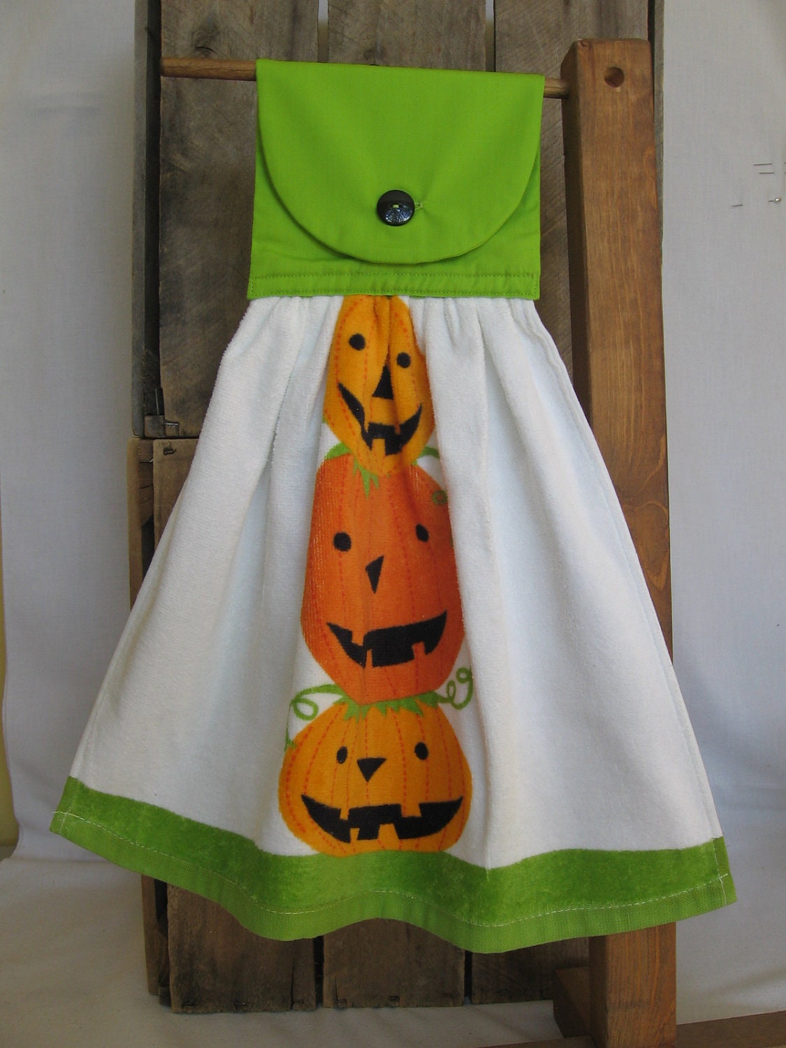 Halloween Pumpkin Kitchen Towel U-Pick Top Color Hanging Kitchen Tea Towel with Halloween Pumpkins