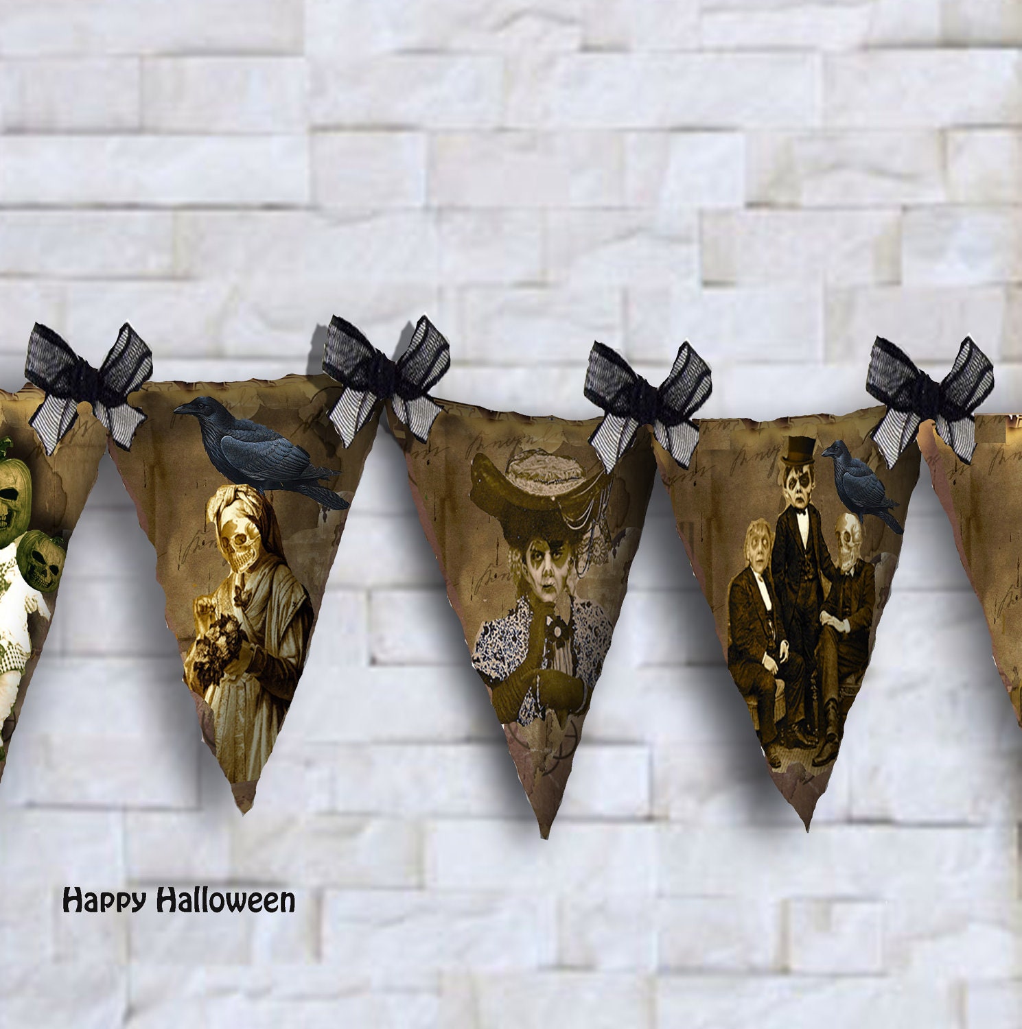 Printable Halloween Banner Zombies instant download