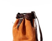 Pumpkin - leather and sued tote