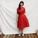 1950's Red Novelty Print Dress